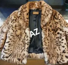 上質AZラビットレオパード柄ファーコート