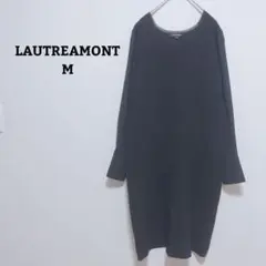 ロートレアモン　ワンピース　ニット　ドッキング　袖シアー　お出かけ　上品　Ｍ