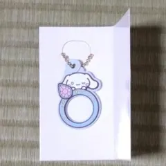 サンリオ　ぷちリング　ラバーキーホルダー　シナモンロール