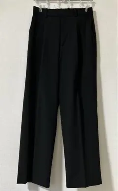 ユニクロ　タックワイドパンツ　M ブラック