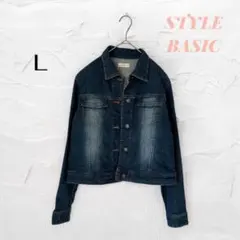 【スタイルベーシック】 美品 デニムジャケット 色落ち加工 Lサイズ
