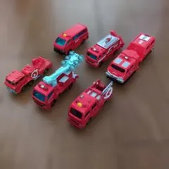 赤い消防車ミニカーセット6台