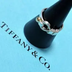 オールドティファニー　7号　フック＆アイ　ラブノット　リング　925×750　t Tiffany ティファニー 18金 フック アンド アイ ラブ ノット リング