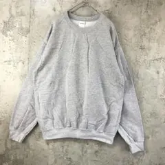 B258古着　トレーナー　スウェット　グレー　無地　90s Y2K