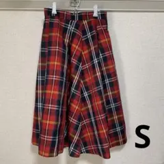 ミルクフェド チェックスカート 赤