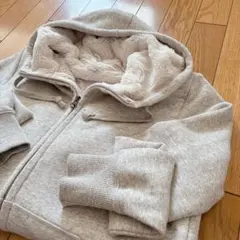 UNIQLO ユニクロ グレー 裏ボア付きフード パーカー Lサイズ