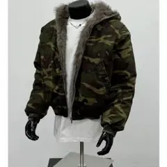 迷彩フリースライナー付きボンバージャケット　Y2k archive