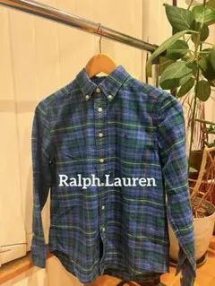 Ralph Lauren 長袖シャツ M(10-12) グリーン系チェック
