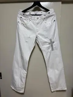 LEMONed ダメージデニム　ホワイトデニム　スタッズhide xjapan