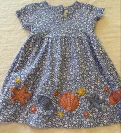 【水通しのみ】ジョジョママンべべ マリン ワンピース 2-3y