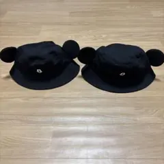 ディズニーリゾート　ミッキーマウス耳付き黒ハット　2個セット