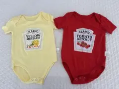ケチャップ　マスタード　ロンパース　サイズ6-9M 2枚セット