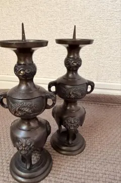 金属製キャンドルスタンド 2個セット蝋燭台