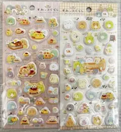すみっコぐらし　たぬきのまんまるレストラン　　２枚セット　ふにふにシール
