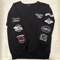 ブラック プリント入り 長袖ニット