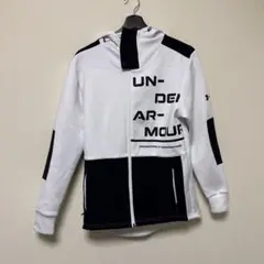 UNDER ARMOUR フード付きジャージ M ホワイト/ブラック