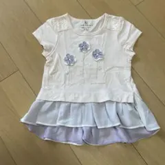 KUMIKYOKU フラワー刺繍 Tシャツ 100cmのサムネイル