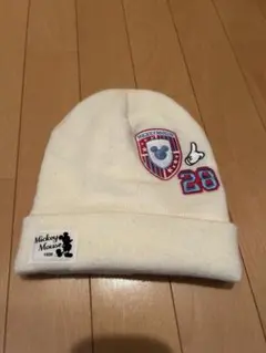 ミッキーマウス ニット帽 クリーム色