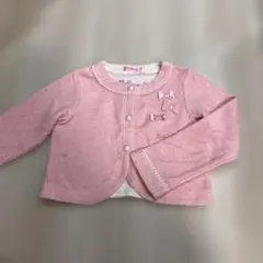 Kiss Drop リボン付きピンクカーディガン130サイズ