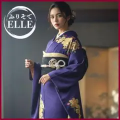 振袖フルセット(7点)・成人式・色無地振袖・高級縮緬・金刺繍・金彩加工・モダン