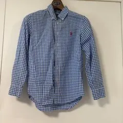 ポロ チェック柄 コットンシャツ 長袖