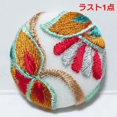 【ラスト1点】インド刺繍　№2741　赤茶色　㊳ミリ