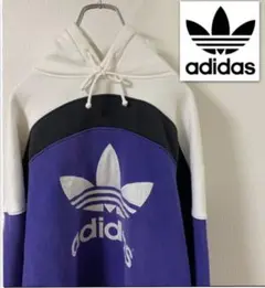 ★激レア★アディダス　パーカー　ワンポイント　デカロゴ　グッドデザイン　90年代