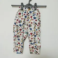 Mickey Mouse 総柄 ロングパンツ 白 100のサムネイル