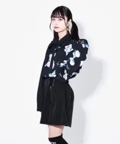 TRAVAS TOKYO くまプリント バイカラーシャツのサムネイル