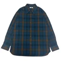 だ*し様 UNIQLO U ヘビーフランネルオーバーサイズシャツ オンブレ シャ