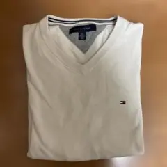 TOMMY HILFIGER ホワイト Vネックセーター L