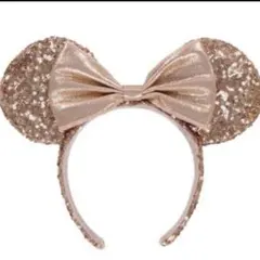 ディズニー　カチューシャ　ミニー　ミッキー耳 ピンクゴールド スパンコール