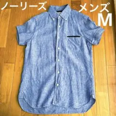 ノーリーズ　NOLLEY'S メンズ　半袖シャツ　M 麻100%のサムネイル