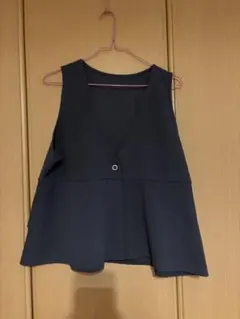 Samansa Mos2 blue ティアードベスト チャコール