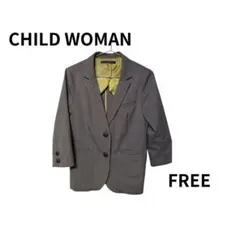美品★おしゃれ★CHILD WOMAN テーラードジャケット ブラウンレディースのサムネイル