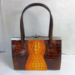 クロコダイルレザー ハンドバッグ 。　再度の値下げします。