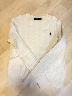 ポロラルフローレン　ケーブルニット アイボリー　L