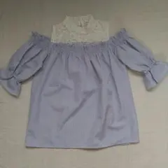 【Bye Bye】オフショルダー ギンガムチェック トップス