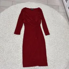 RALPH LAUREN レッド ラップドレス 4サイズ