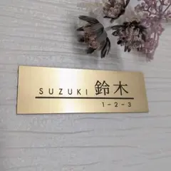 ◆ 表札 ◆ 名入れ無料／玄関・ポスト／アクリルプレート／ゴールド