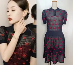 定価77万 2021FW DIOR I LOVE PARIS ハート刺繍 ドレスのサムネイル