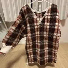 【試着のみ】SLY/2WAY/チェック/ワンピース/ボア/ニットワンピ/ワンピ