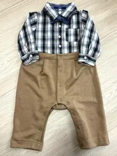 SHIPS チェック柄シャツロンパース70