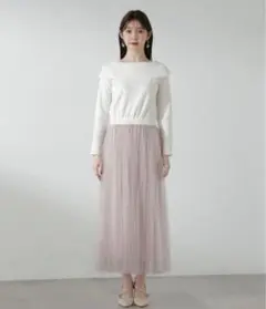 【美品】proportionチュールニットドッキングワンピース