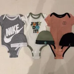 NIKE ベビーロンパース(帽子付き)※3点セット※サイズ80cm(6-12M)