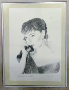 東郷青児 複製原画 「パリーの女」 鉛筆画 デッサン 印刷 美人画