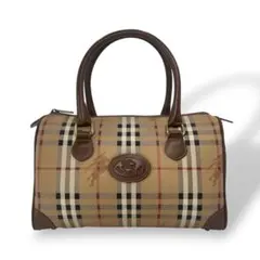 オールド　バーバリー　ノバチェック　シャドーホース　ミニボストン　ハンドバッグ