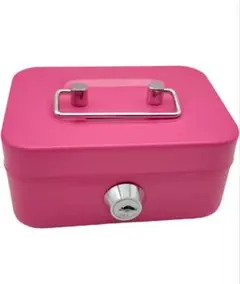 再入荷！キャッシュボックス メタルピンク 貯金箱 金庫 インテリア 貯金