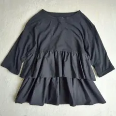 HKワークスロンドン しまむら◇ティアードカットソー チュニック フリル Mのサムネイル
