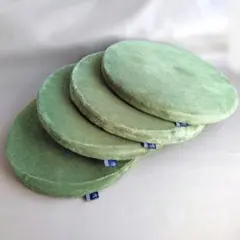 LBC ラウンドシートクッション 4枚セット グリーン 深緑 H4cm